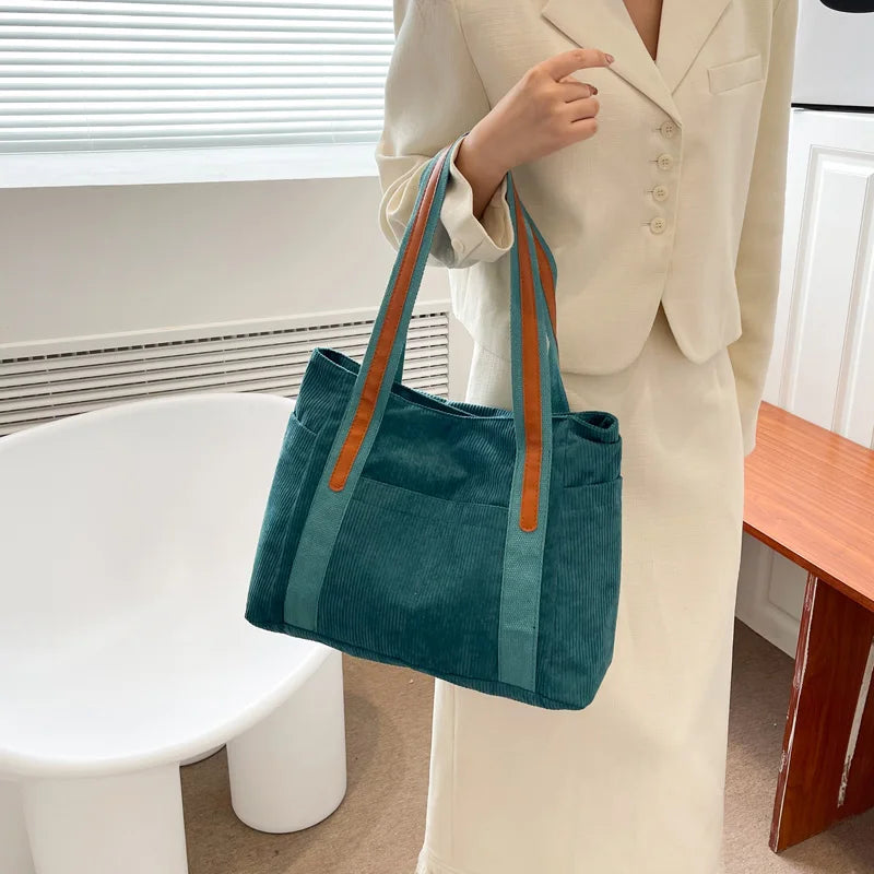 Casual Canvas Tote Bag Large Shoulder Satchel for Women