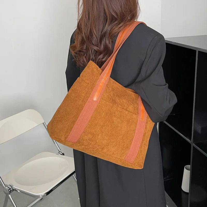 Casual Canvas Tote Bag Large Shoulder Satchel for Women