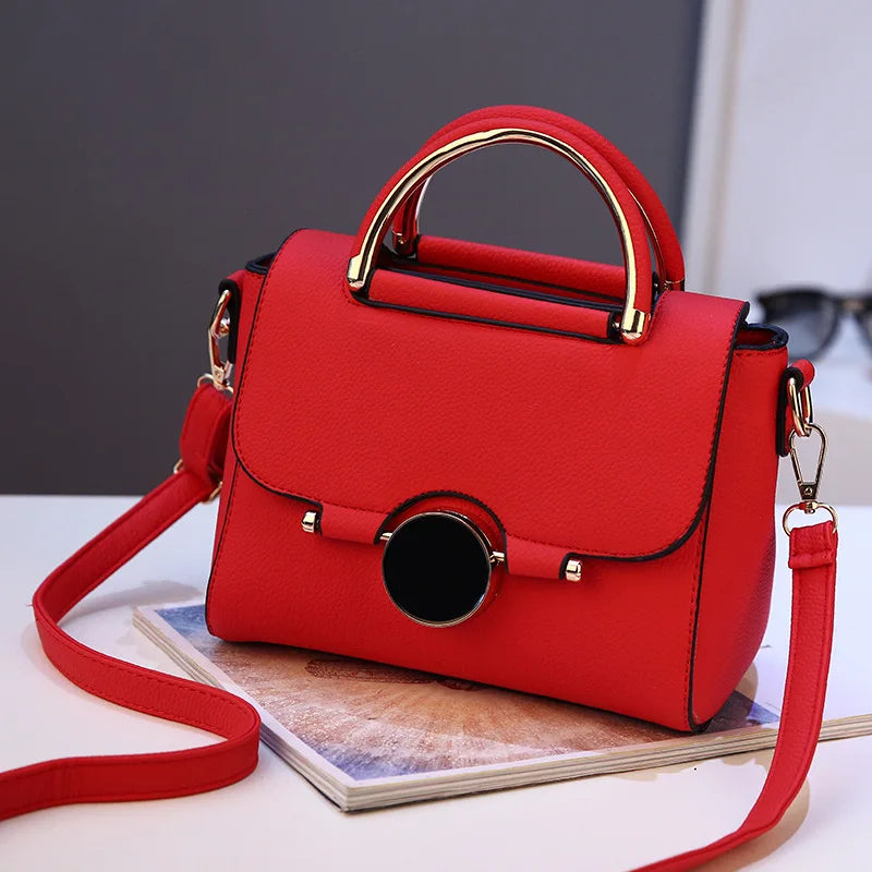 Casual Leather Top-Handle Handbag for Women's