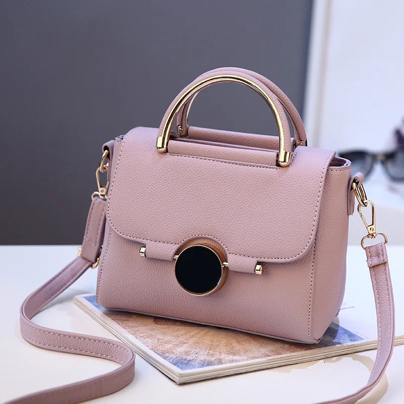 Casual Leather Top-Handle Handbag for Women's