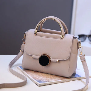 Casual Leather Top-Handle Handbag for Women's