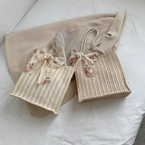 Casual Bow-knot Straw Bag Summer Ladies Shoulder Bag Tote Bag