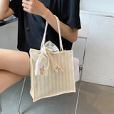 Casual Bow-knot Straw Bag Summer Ladies Shoulder Bag Tote Bag