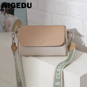 Casual Bucket Handbag Women PU Leather Shoulder Bag Wide Straps Crossbody