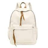 Casual Canvas Backpack For Women Girl Student Preppy Style Solid Zipper School B