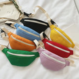 Casual Canvas Chest Bags Waist Solid Messenger Packs Daily Girl Fanny Bum Purse