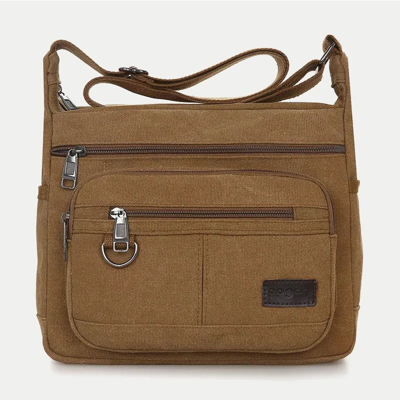 Canvas Crossbody Bags For Women Multi-layer Messenger Shoulder Bag
