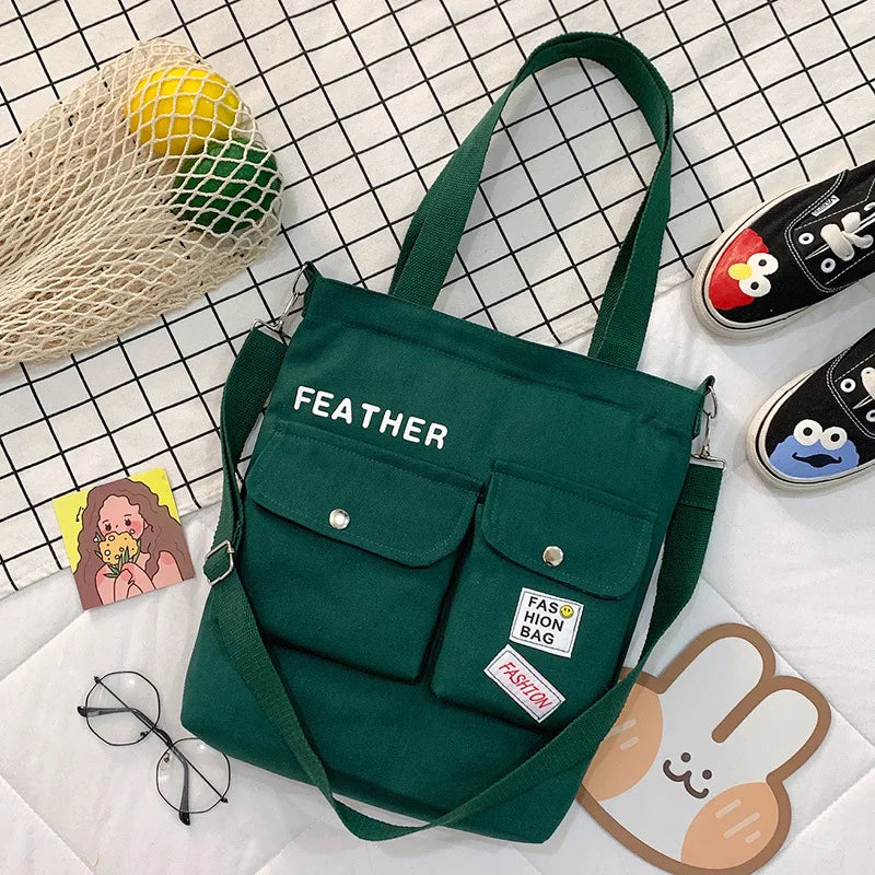 Casual Canvas Handbag Women's Messenger Shoulder Bag Large-capacity