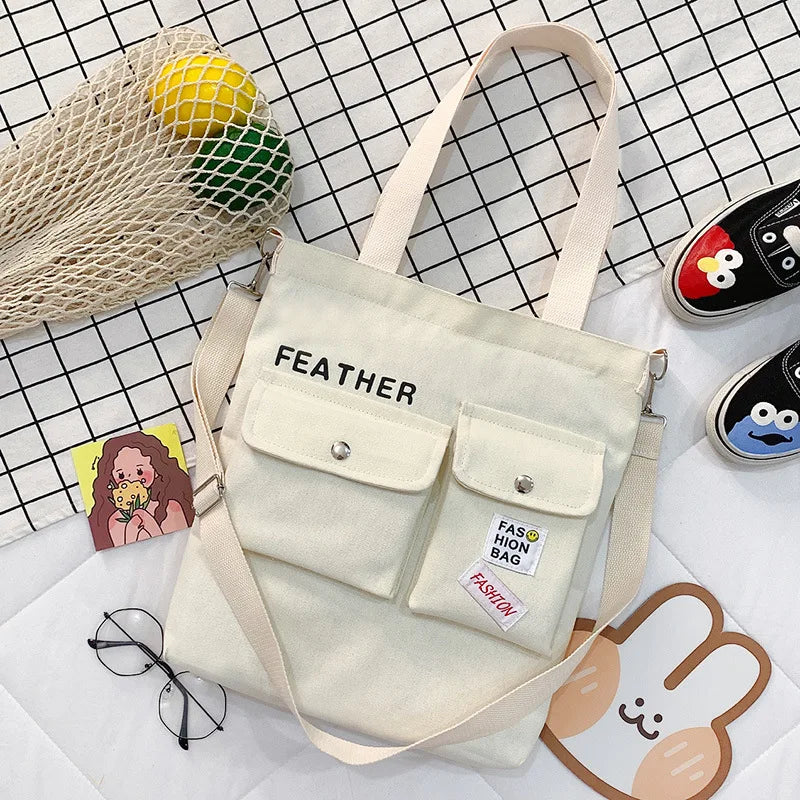 Casual Canvas Handbag Women's Messenger Shoulder Bag Large-capacity