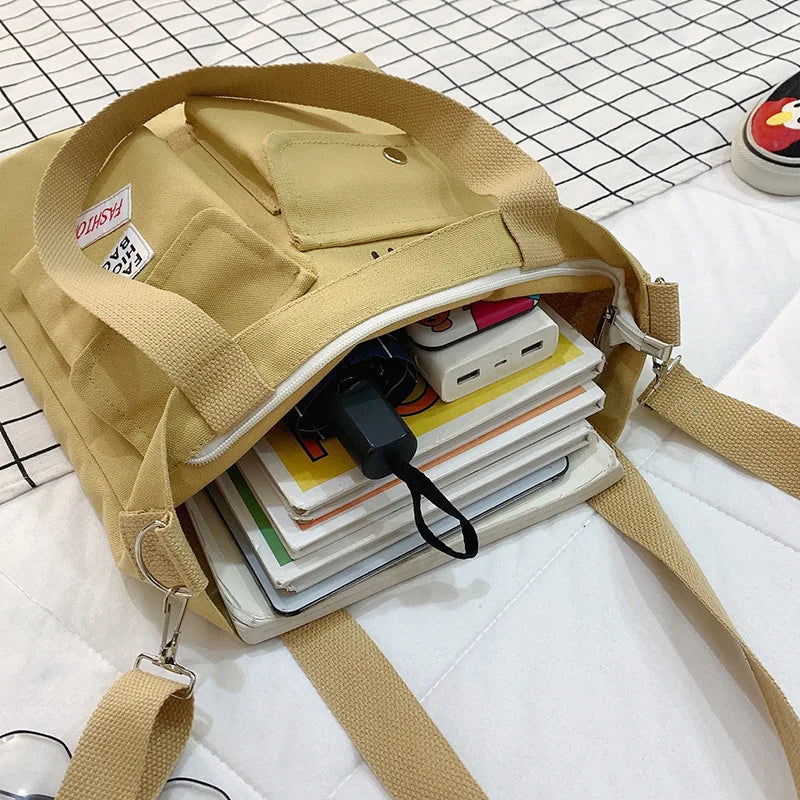 Casual Canvas Handbag Women's Messenger Shoulder Bag Large-capacity