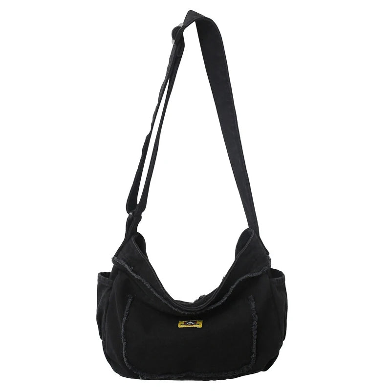 Casual Canvas Ladies Shoulder Bag Solid Crossbody Bag