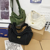 Casual Canvas Ladies Shoulder Bag Solid Crossbody Bag