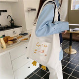 Plush Duck Tote Bag Casual Canvas Shoulder Bag for Women