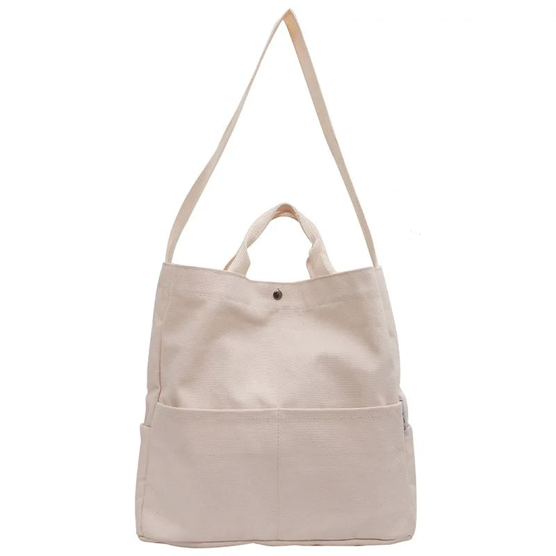 Canvas Shoulder Bag Women Large Capacity Handbag Harajuku Bucket Bag