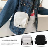 Casual Canvas Shoulder Bag Women Small Zipper Messenger Phone Pouch