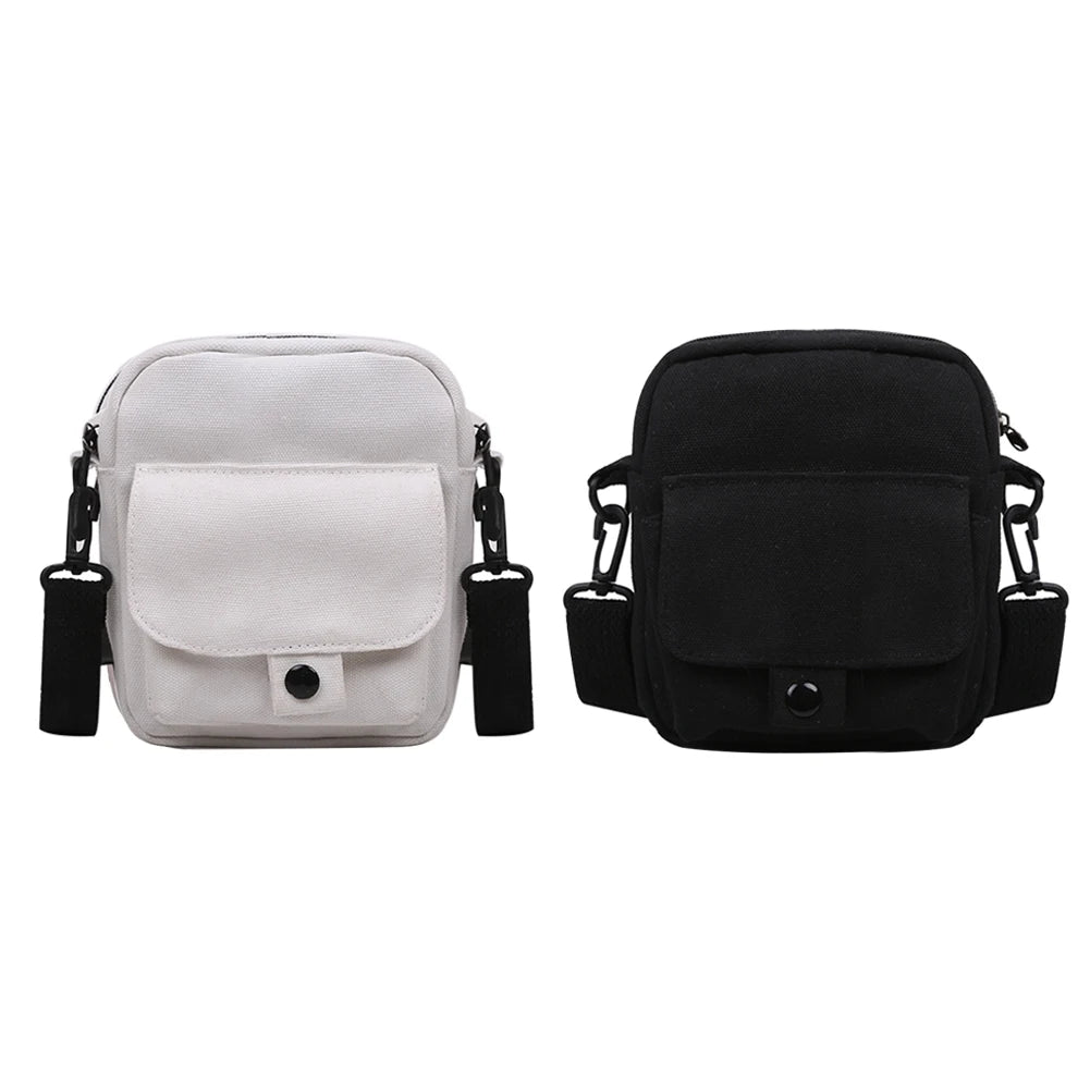 Casual Canvas Shoulder Bag Women Small Zipper Messenger Phone Pouch
