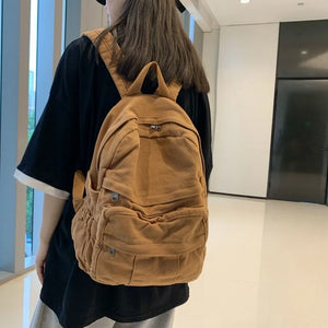 Casual Canvas Backpack Travel Bag Schoolbag