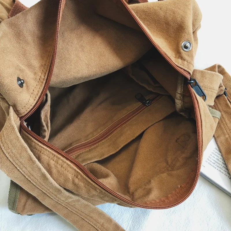 Casual Canvas Shoulder Bag Large Capacity Ladies Handbags