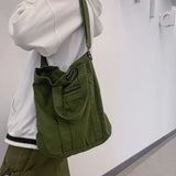 Casual Canvas Tote Crossbody Bag Large Capacity Shopper Travel Handbag