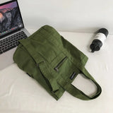 Casual Canvas Tote Crossbody Bag Large Capacity Shopper Travel Handbag