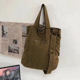 Casual Canvas Tote Crossbody Bag Large Capacity Shopper Travel Handbag