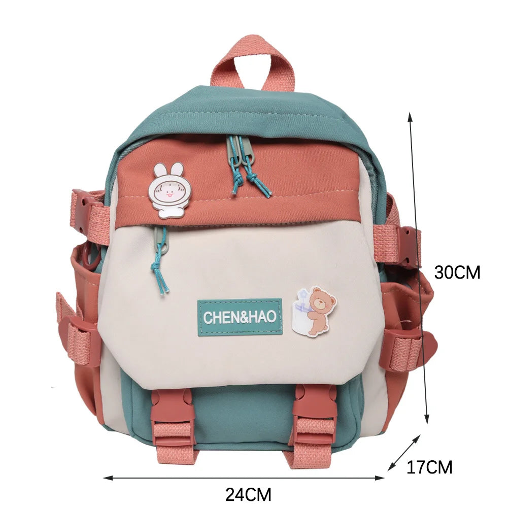 Cartoon Print Women Backpack Preppy Style Students Schoolbag