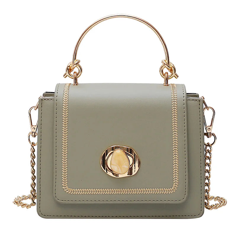 Casual Chain Crossbody Bag for Women Soft Leather Shoulder Bag