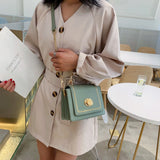 Casual Chain Crossbody Bag for Women Soft Leather Shoulder Bag