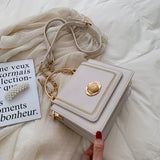 Casual Chain Crossbody Bag for Women Soft Leather Shoulder Bag