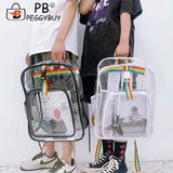 Casual Clear Lucency Backpack Transparent See Through PVC Bookbag