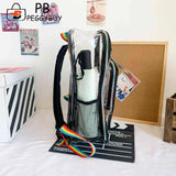 Casual Clear Lucency Backpack Transparent See Through PVC Bookbag