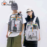 Casual Clear Lucency Backpack Transparent See Through PVC Bookbag