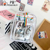 Casual Clear Lucency Backpack Transparent See Through PVC Bookbag