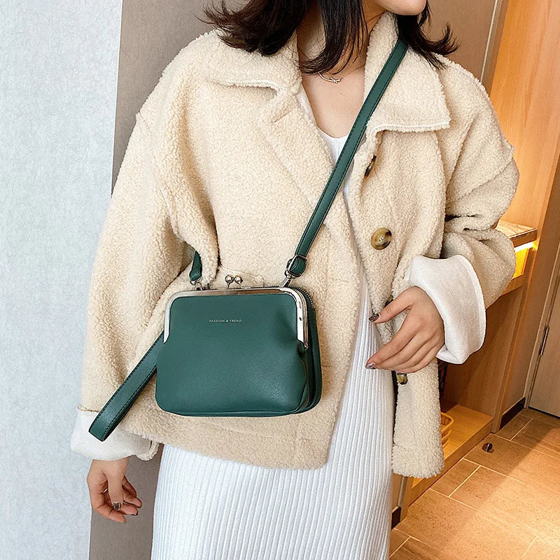 Casual Clip Bag PU Leather Lady Shoulder Crossbody Bag