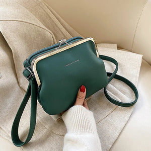 Casual Clip Bag PU Leather Lady Shoulder Crossbody Bag