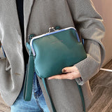 Casual Clip Bag PU Leather Lady Shoulder Crossbody Bag