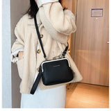 Casual Clip Bag Women Messenger Bag PU Leather Lady Shoulder Crossbody Bag