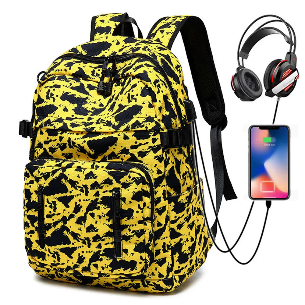 Casual College Laptop Backpack USB Charging Backpack Men Travel Backpack