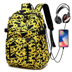 Casual College Laptop Backpack USB Charging Backpack Men Travel Backpack