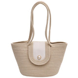 Casual Cotton Rope Woven Shoulder Bags for Women Large Capacity Braid Totes