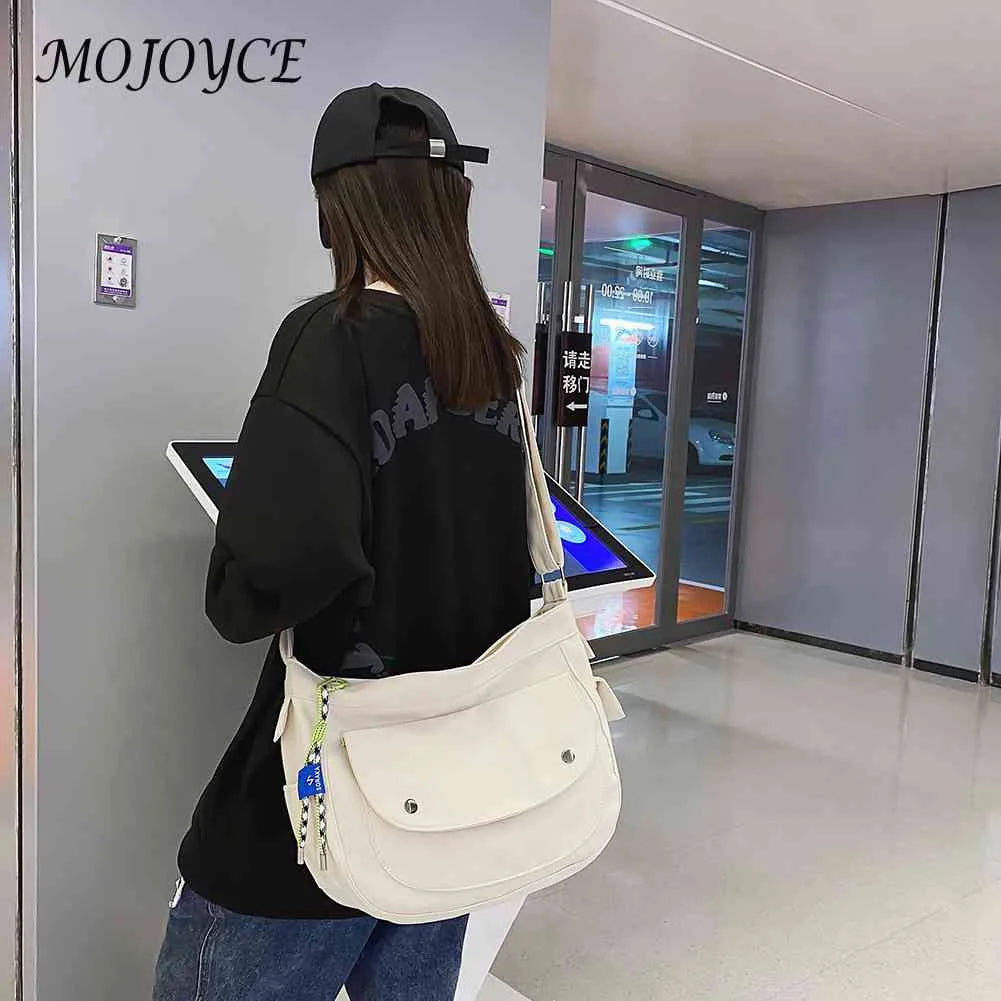 Casual Couple Phone Pouch Women Men Nylon Preppy School Shoulder Bag