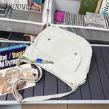 Casual Couple Phone Pouch Women Men Nylon Preppy School Shoulder Bag