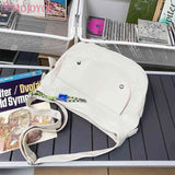 Casual Couple Phone Pouch Nylon Shoulder Bag with Pendant