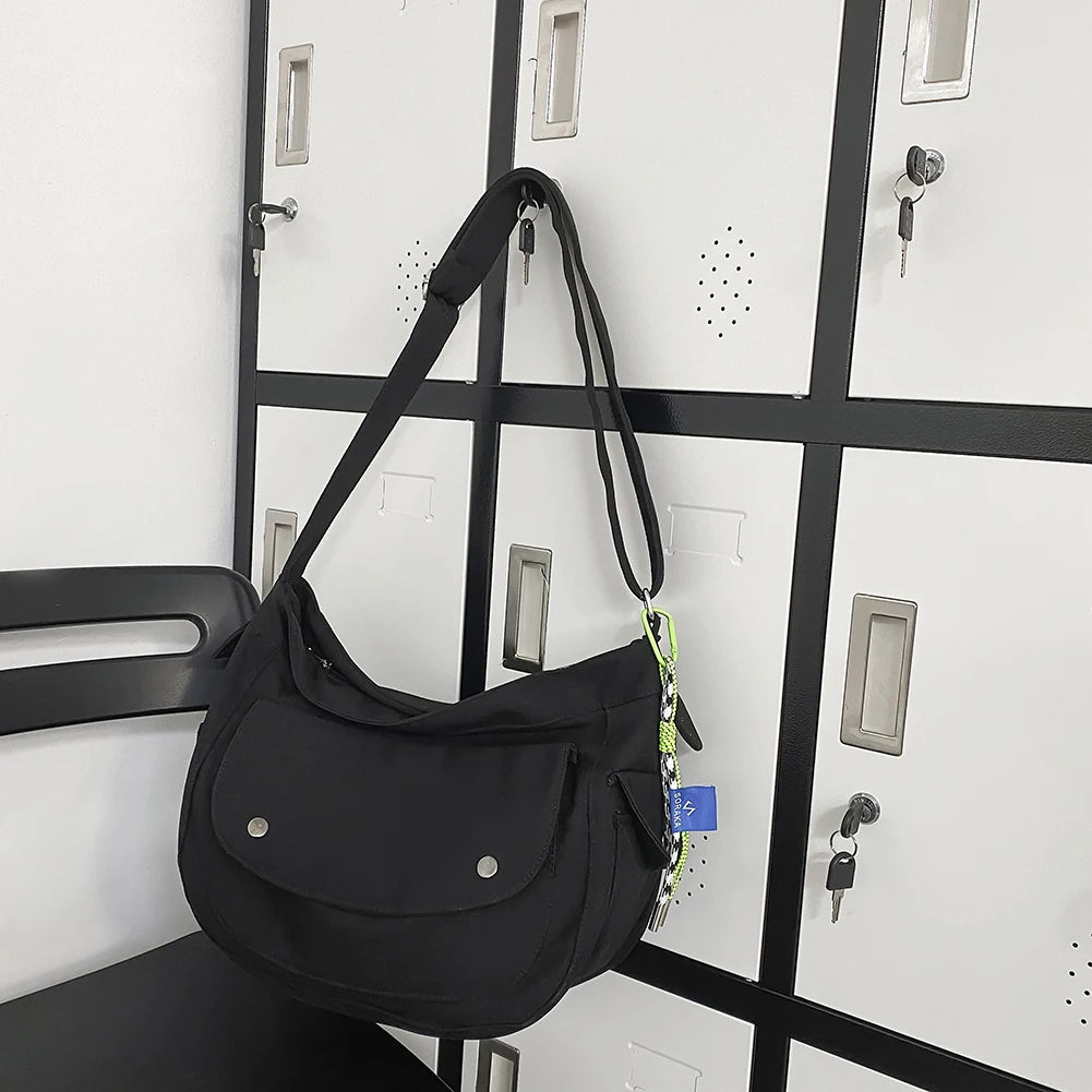 Casual Couple School Bag Large Capacity Japanese with Pendant