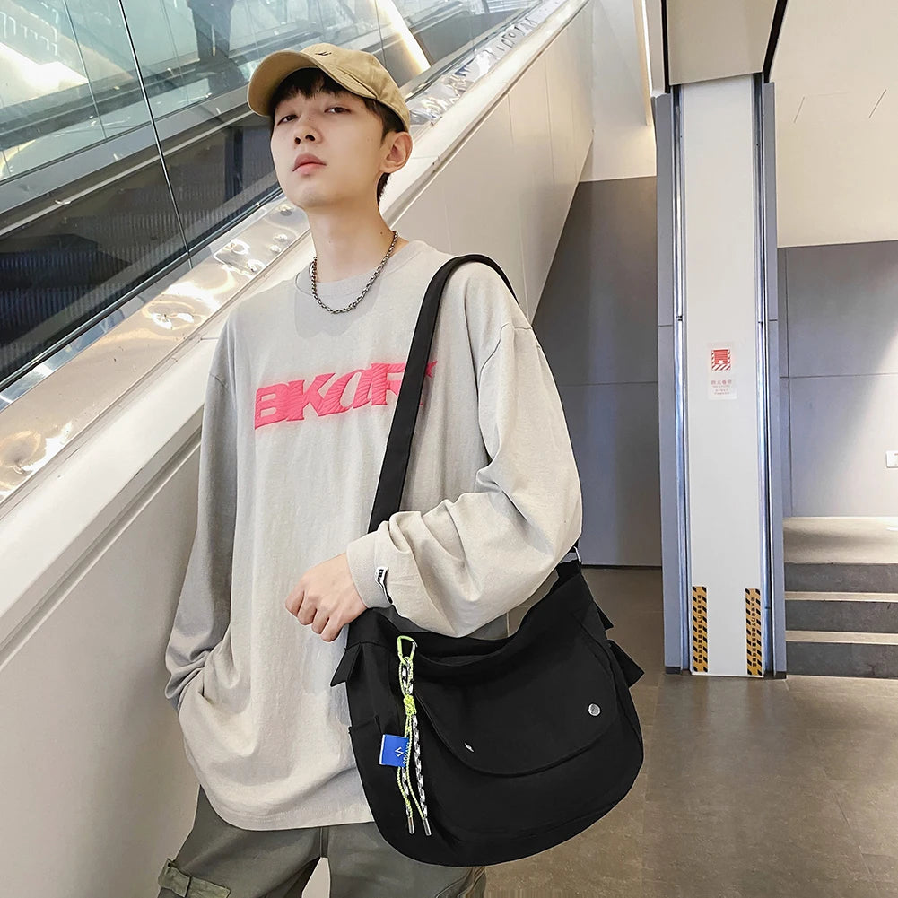 Casual Couple School Bag Large Capacity Japanese with Pendant