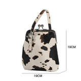 Casual Cow Pattern Clip Women Handbags Crossbody Bags Shoulder Messenger Purse