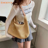 Casual Straw Mesh Shoulder Bag for Women