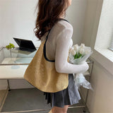 Casual Straw Mesh Shoulder Bag for Women