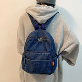 Casual Denim Women Backpack Large Capacity School Bag