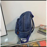 Casual Denim Small Backpack for Women Girls Schoolbag